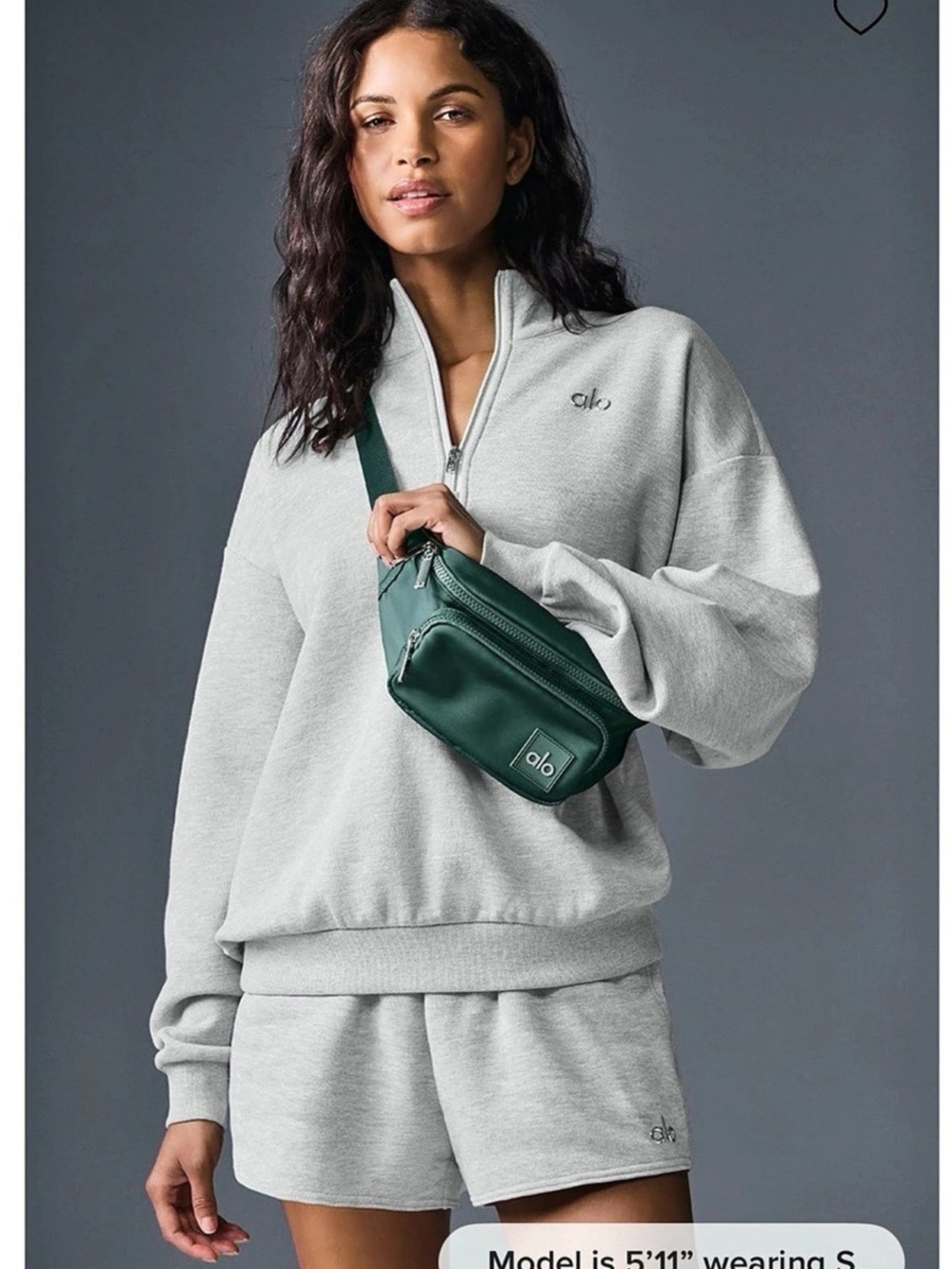 Alo Yoga Heather Grey 1/4-Zip Pullover